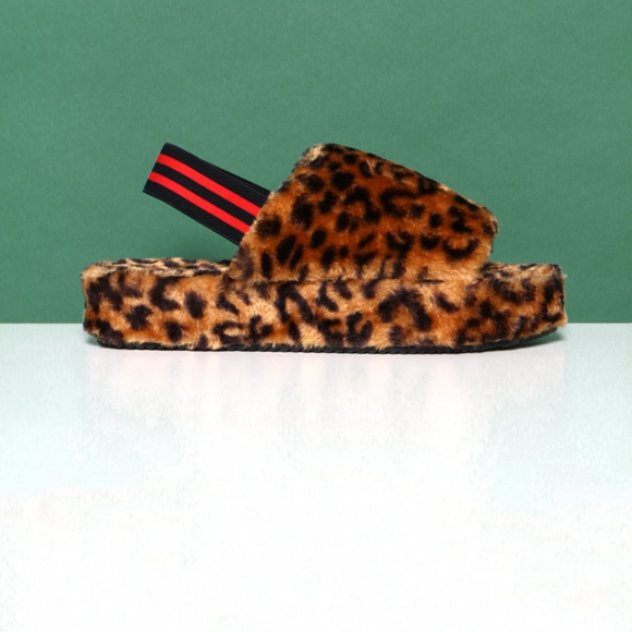 LAST PAIR! Steve Madden Fuzz Slippers Leopard  7 - Picture 5 of 5